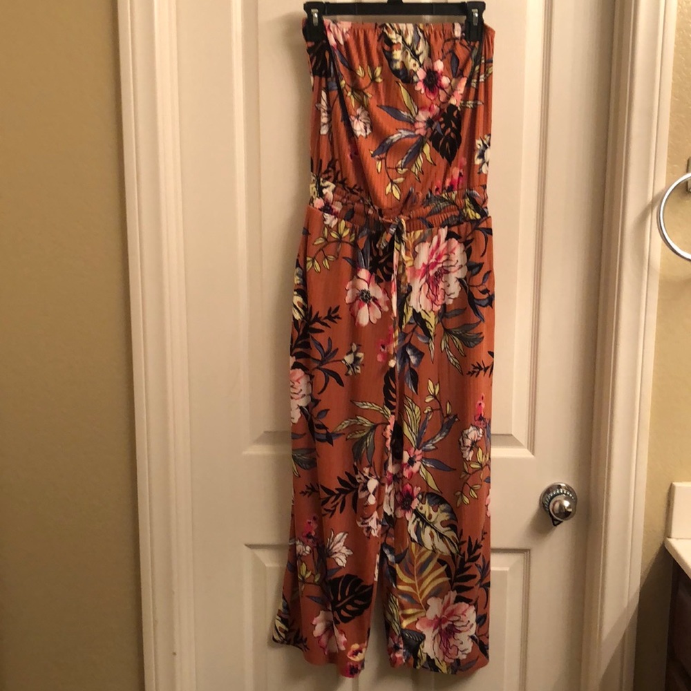 Eye Candy Strapless Floral Jumpsuit